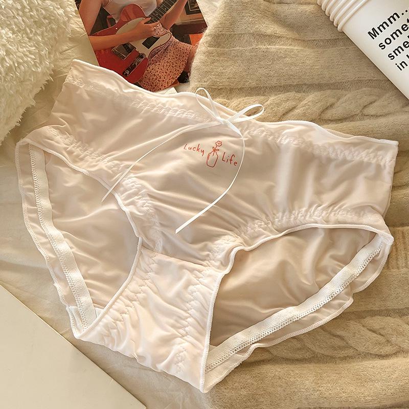Женское нижнее белье из шелка и хлопка Ice Silk & Cotton - летнее, антибактериальное, дышащее, средняя талия, большой размер