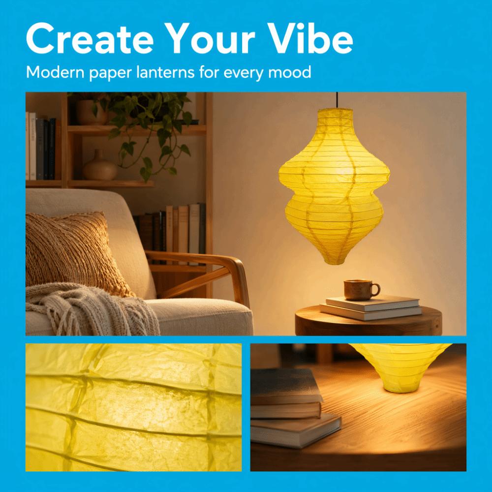 Vintage Foldable Lantern Handmade Paper Lantern Unique Hanging Lampion Homestay