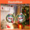 Acrylic Christmas Snowman Earrings With Silver Needle For Seasonal Gift Present
