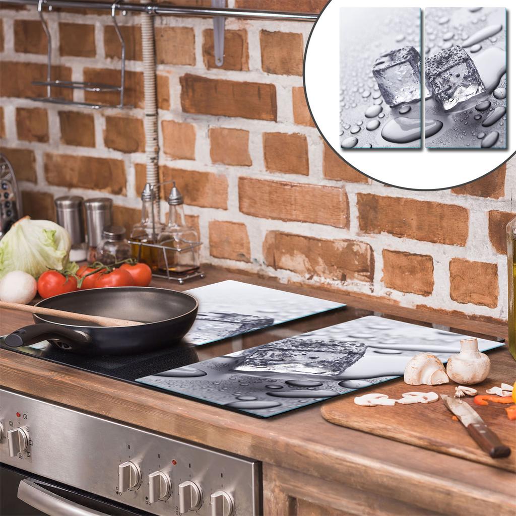 GLASS CUTTING BOARD 2x 30x52 ICE