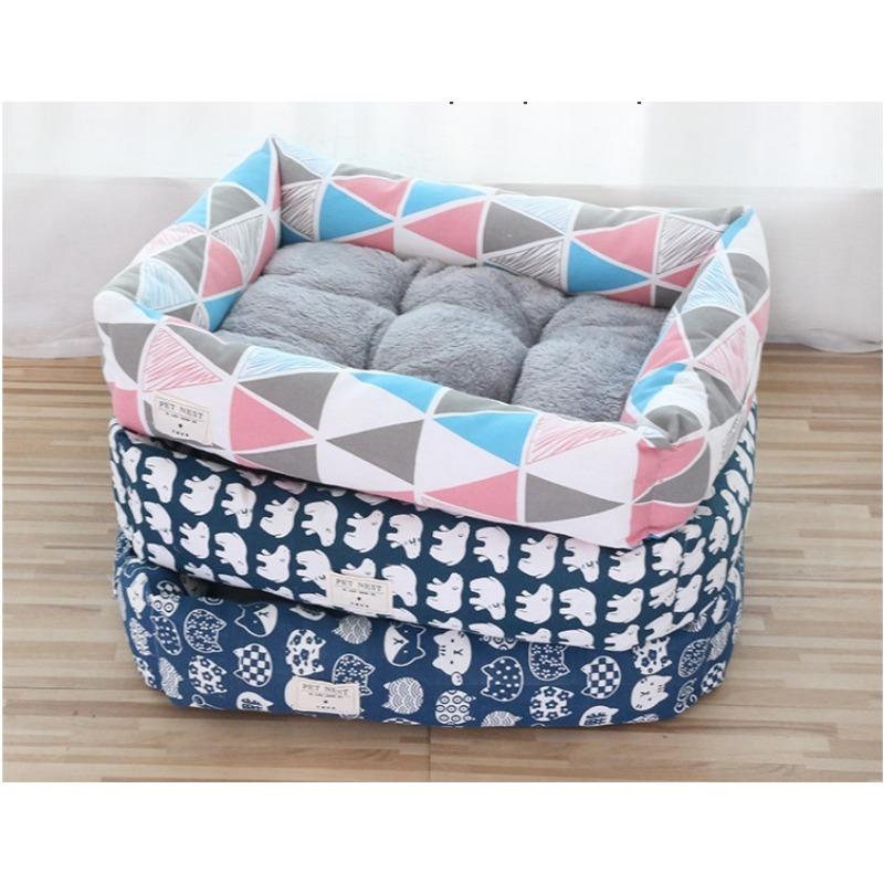 Четыре сезона универсальная двухсторонняя подстилка утолщенная собачья будка льняная дышащая спальная подстилка теплое гнездо для домашних животных принадлежности для кошек и собак
