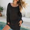 Женское пляжное платье Cover Up Wave Edge Hollow Beach Cover Up Loose Dress