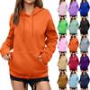 Women's Autumn And Winter Solid Color Pullover Hooded Sweatshirt Fleece Long Sleeve Fashion Sweatshirt