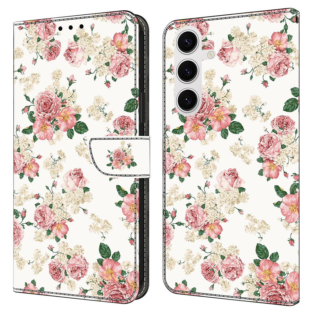 For Samsung Galaxy S25 Leather Case Pattern Printing Wallet Stand Flip Phone Cover