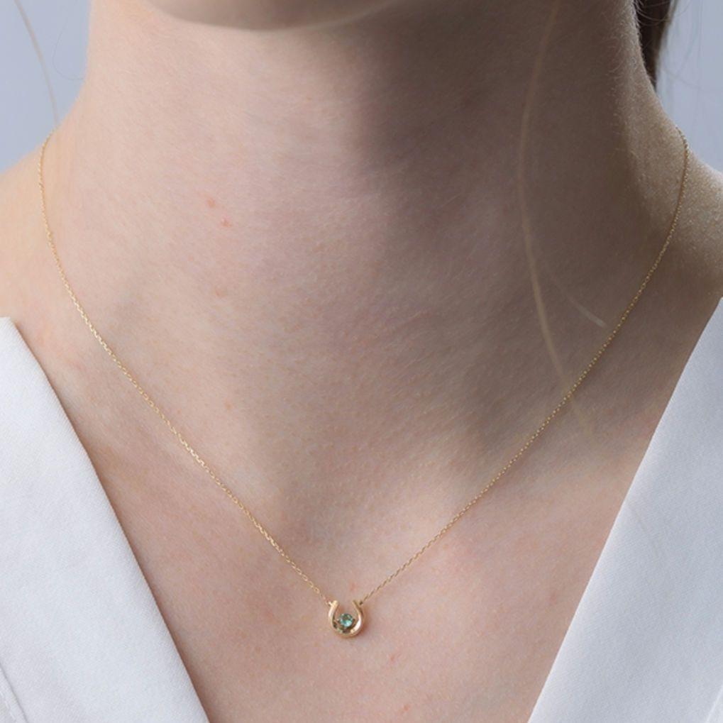 Б/у STAR JEWELRY K10 ПОДКОВА Ожерелье Изумруд
