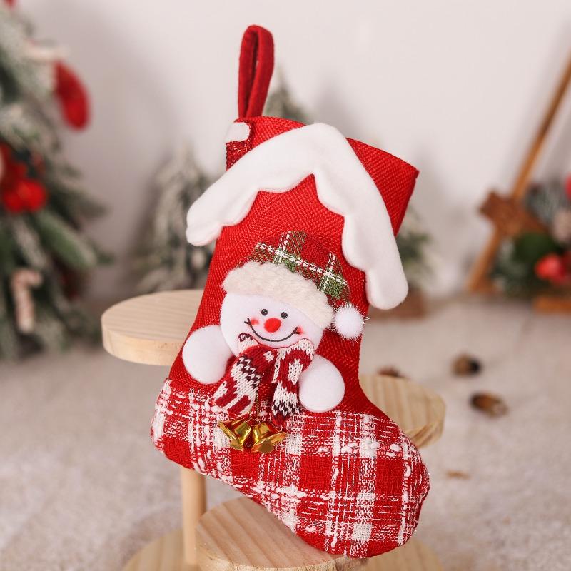 New Christmas stockings gift bag house modeling Santa Claus snowman elk decoration Christmas Eve candy socks