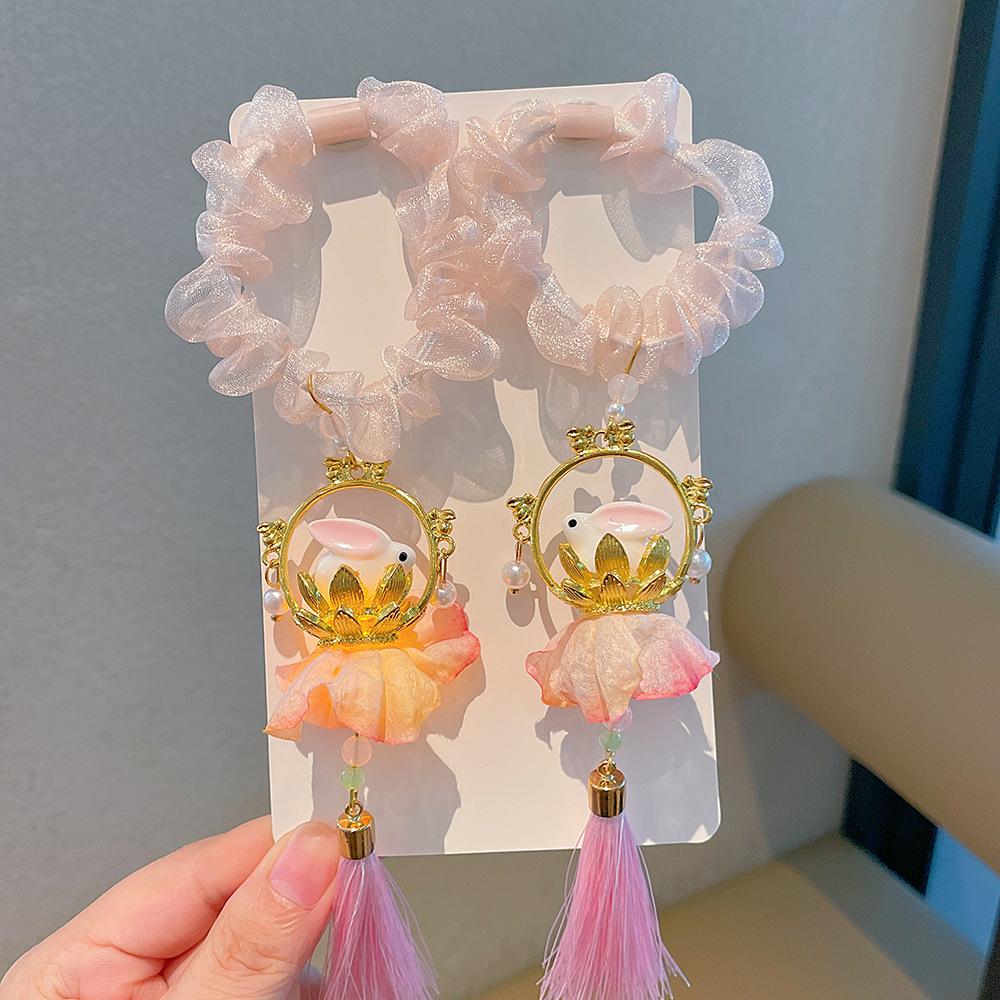 Нежа Панда Рождественские резинки для волос и повязки на голову для девочек - Мультяшные аксессуары для волос без повреждений