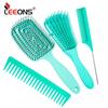 Щетка для распутывания волос, набор из 4 предметов, для афро-кудрявых вьющихся длинных волос, распутывающая узлы, легко чистится, уход за волосами, инструменты для укладки
