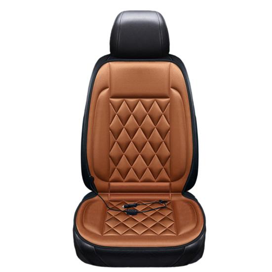 12V Heated Car Seat Cushion 2 Levels of Temperature Adjustable Seat Mat Overheat Protection Rhombus Texture Auto Seat Pad