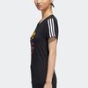 adidas Нео трехполосный узор с принтом, футболка с круглым вырезом и короткими рукавами, женские топы, черный GK1567