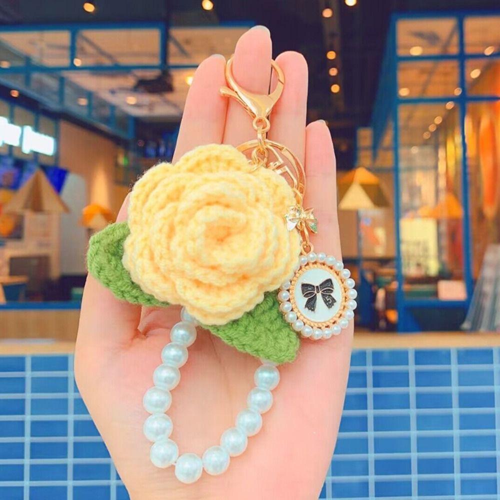 Уникальный брелок с жемчужным цветком, брелок с подвеской в виде камелии, брелок с розой и камелией для женщин
