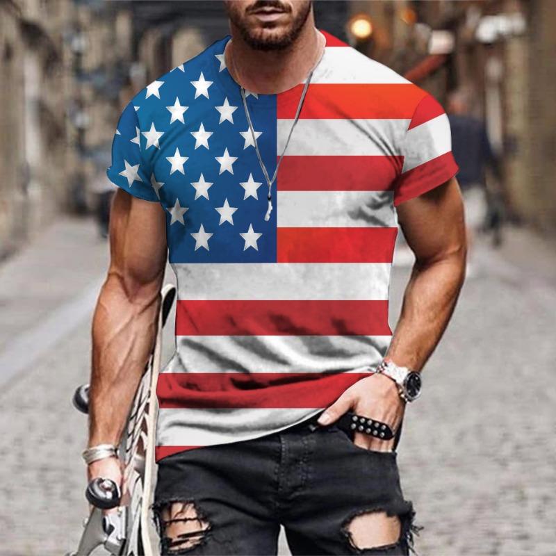 Весна Лето Футболка с круглым вырезом и коротким рукавом с 3D цифровой печатью Модная молодежная футболка с принтом букв