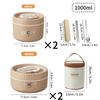 304 Stainless Steel Insulated Bento Box Microwave Heatable Round Sealed Thermal Lunch Box For Kids Students Food Container