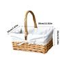 Плетеная корзина для пикника с ручкой и моющимся вкладышем для кемпинга, сбора овощей, празднования Дня матери и Дня благодарения