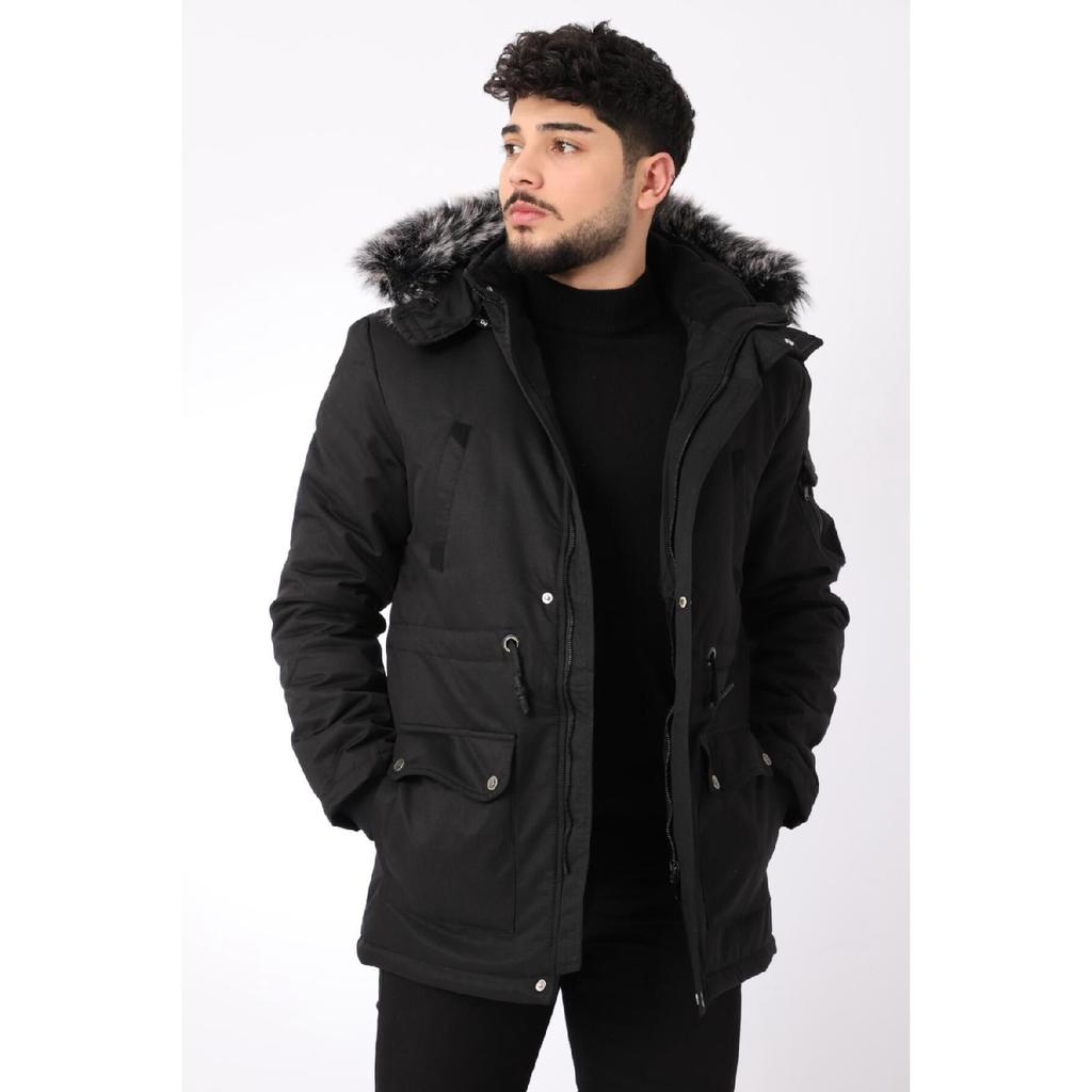 Bill Fur Lined Hooded Coat