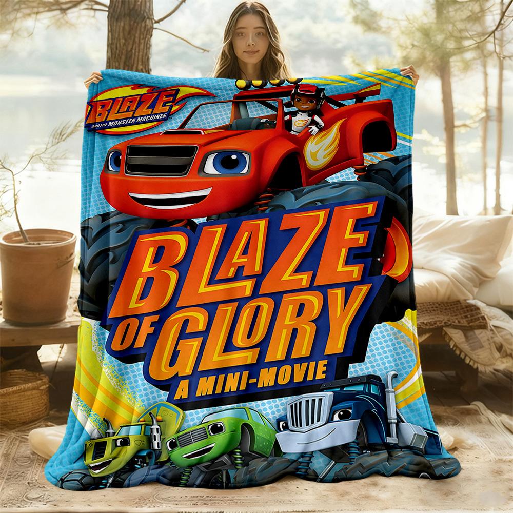 1pc Blaze Monster Machines Glory Outdoor Blanket Lightweight Flannel, Soft & Warm, All-Season Use for Sofa, Outdoor, Camping, Living Room, Office068