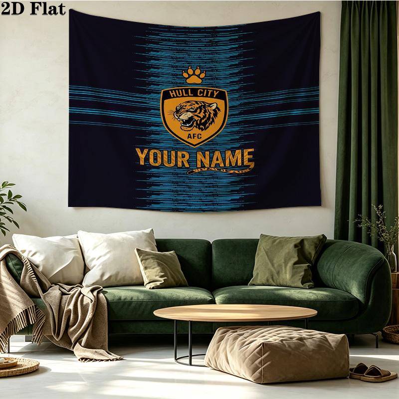 Custom Name Hull City Printed Tapestry – Wall Hanging for Bedrooms, Dorms, and Home Decor