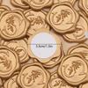 100 Pack Letter S Wax Seal Stickers - Antique Gold Botanical Leaves Initial Alphabet Self-Adhesive Wax Stickers for Wedding Part