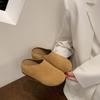 Retro Inner Heightening Thick-soled Slippers for Women Wearing New Lazy People with One Pedal and Half a Tow