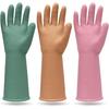 MAMISON 3 Pairs Colorful Reusable Waterproof Household Dishwashing Cleaning Rubber Gloves, Non-Slip Kitchen Glove