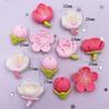 Resin Kawaii Colorful Painted Cherry Blossoms Flatback Stone Scrapbook Figurine 10PCS DIY Decor Home Accessories Crafts KTY