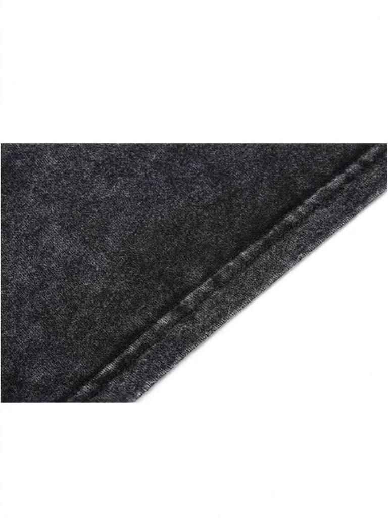 Women's Vintage Wash Long Sleeve T-Shirt with Ribbed Cuffs, 220g Pure Cotton, Plain and Distressed Look