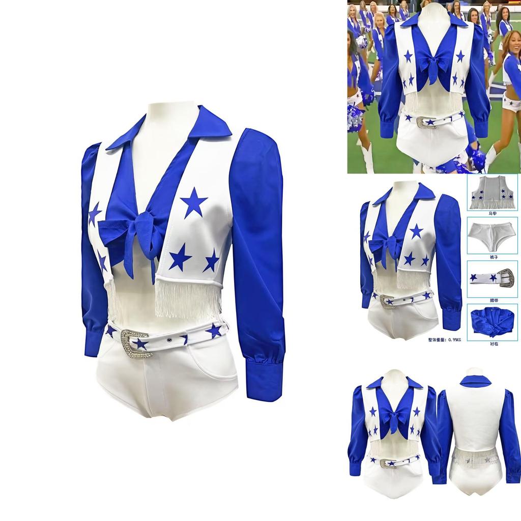 Football Match Cheerleader Girl Performance Costume Set For Stadium And Party Celebrations