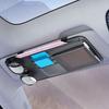 Large Capacity Car Sun Visor Organizer Solid Color Cards Holder Sunglasses Clip  Car Interior