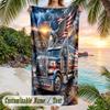 Truck Theme Beach Towel Personalized Custom Name & Text Soft Quick Dry Beach Towel for Swimming Travel