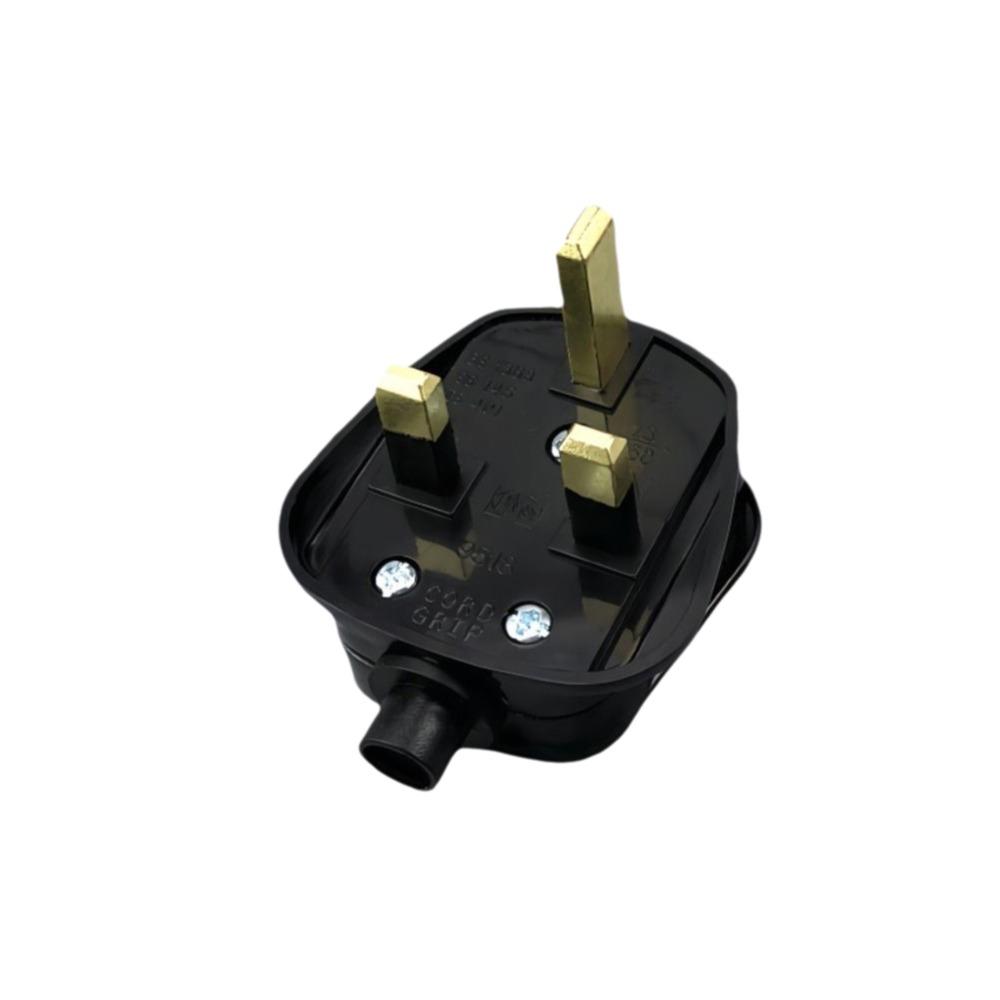 Black/White UK Mains Plug Copper Rewireable Plug Durable Power Plug Power Cord Assembly