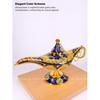 Vintage Aladdin Chirag Lamp-Luxurious Metal Jewelry Box,Decorative Showpiece,Home & Office-12 cm(Gold-Blue)