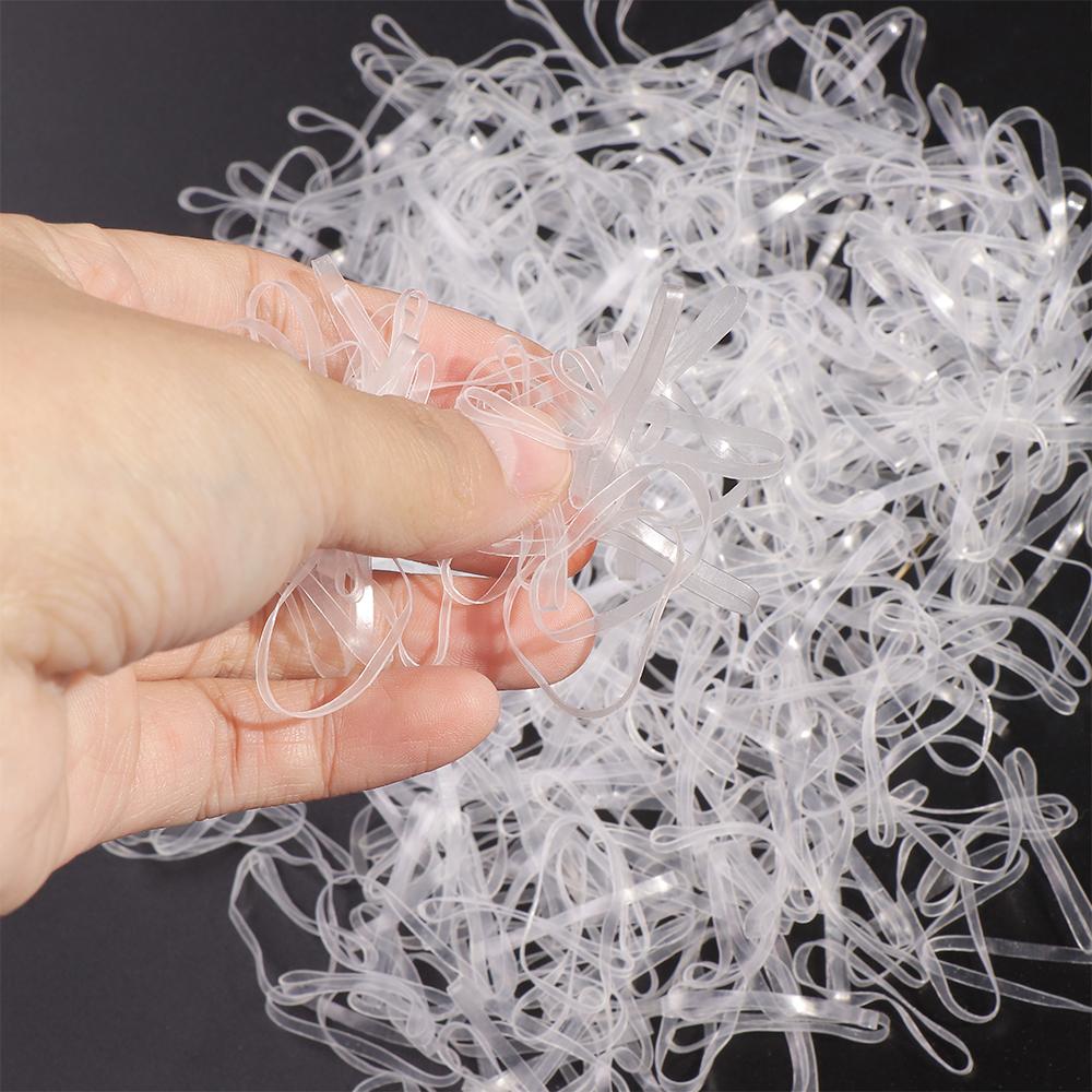Clear Hair Styling Tool Elastic Ropes Ponytail Holder 500 Pcs Hair Ties Rubber Hair Band