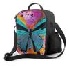 Oil Painting Blue Butterfly Insulated Thermal Lunch Bags for Boys Girls Washable Tote Lunch Food Container for School Travel