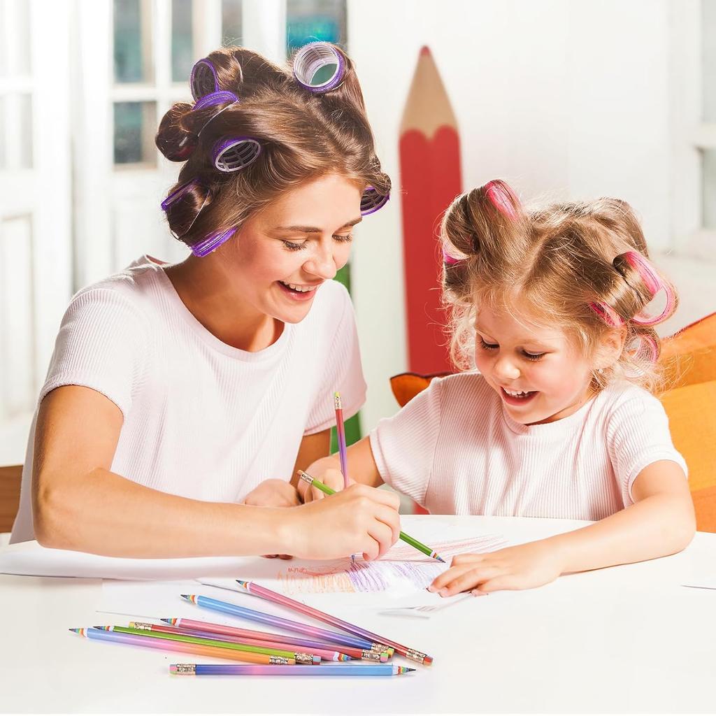 Goldge 16 Pcs Rainbow Pencils, Number 2 Pencils #2 with Erasers, Colored Pencil for Office & School Supplies, Party Favors