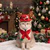 Adjustable Pet Christmas Antler Hat Sequin Bow Soft Plush Dog Xmas Bow Top Hat Elastic Cord Comfortable Dog Reindeer Antler Cap