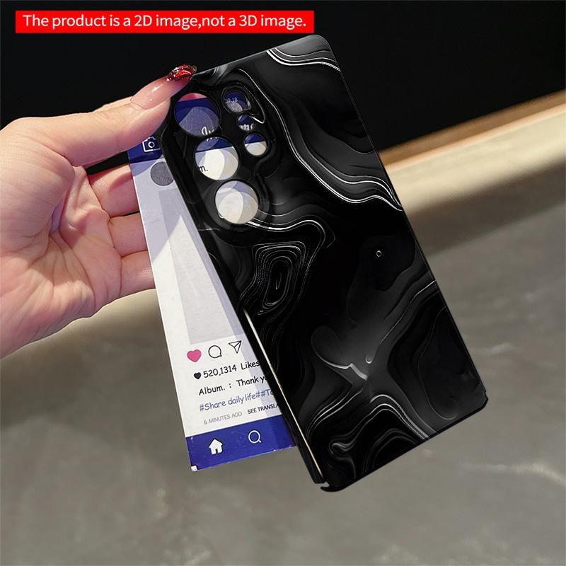 2DFlat Samsung phone case Abstract Black & White Fluid Waves Phone Case Applicable to Galaxy S23 S24 S25ULTRA S26 A12 A14 A15 A16 A54 A55