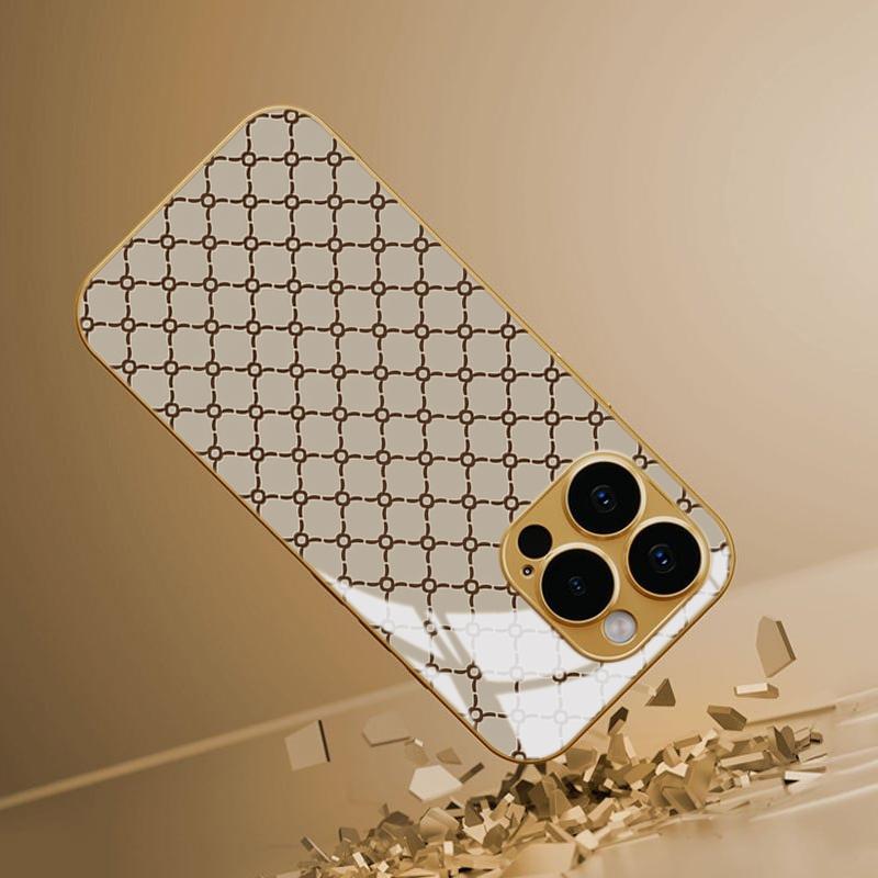 Роскошный чехол из закаленного стекла с алмазной сеткой для iPhone 17 Pro Max 16 15 14 Plus 11 12 13 Pro Max 16E 17Air Противоударный чехол