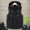 Fashion Warm Vest for Men Casual Thick Sleeveless Jackets Hooded Zipper Plus Size Winter Men's Coats