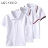 Summer Boys White Short Sleeve Shirt Fashion Solid School Clothes Teen Kids Girls Lapel Shirts Tops