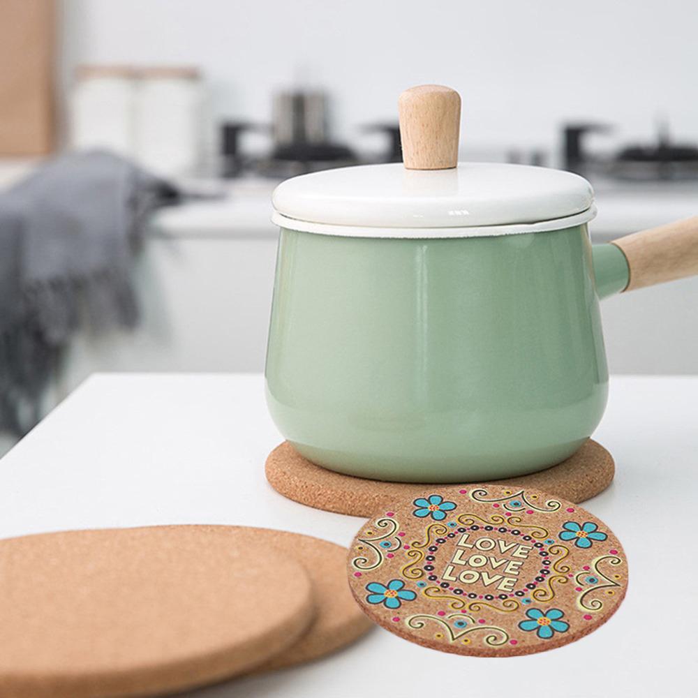 Placemats Tea Coasters Non-slip Wooden Cup Mat Heat Resistant Anti-hot Heat Pad Cork Coasters