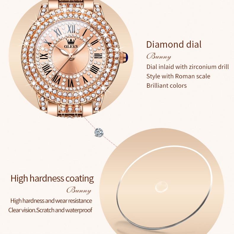OLEVS New Trend Diamond Set Британские часы Женские модные женские часы Женские часы