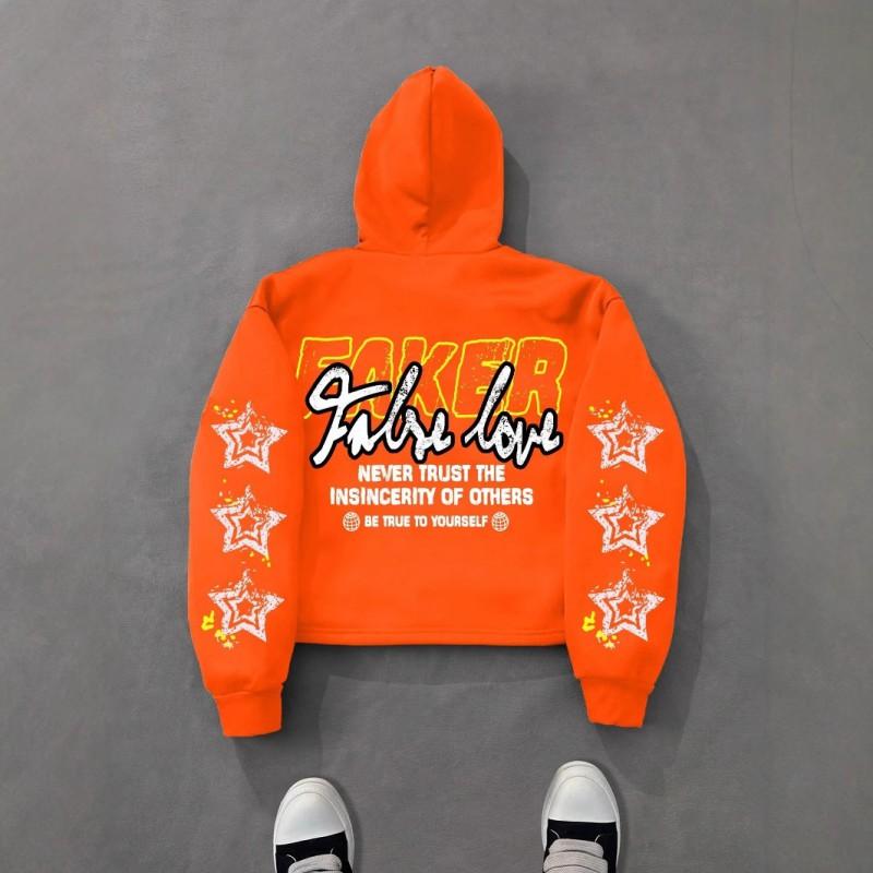 Unisex Oversized Hooded Sweatshirt With Abstract Graphic Print Streetwear Loose Fit Long Sleeve Pullover