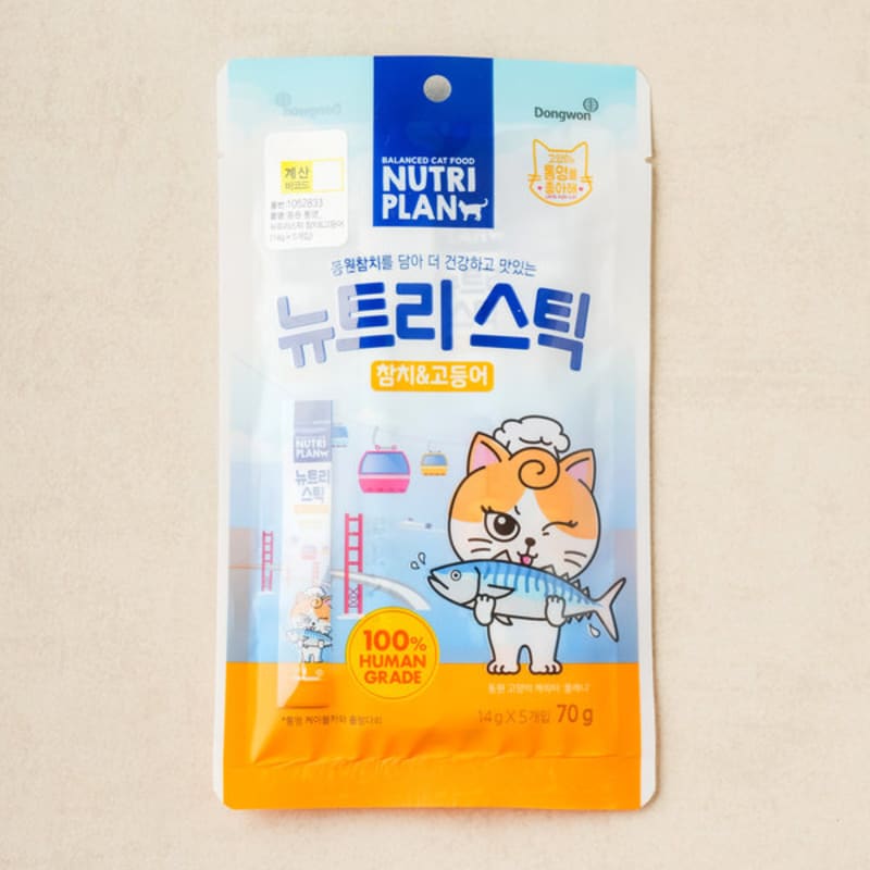 [Pet] Dongwon Nutristic Tongyeong Tuna & Mackerel 14 G 5 Packs