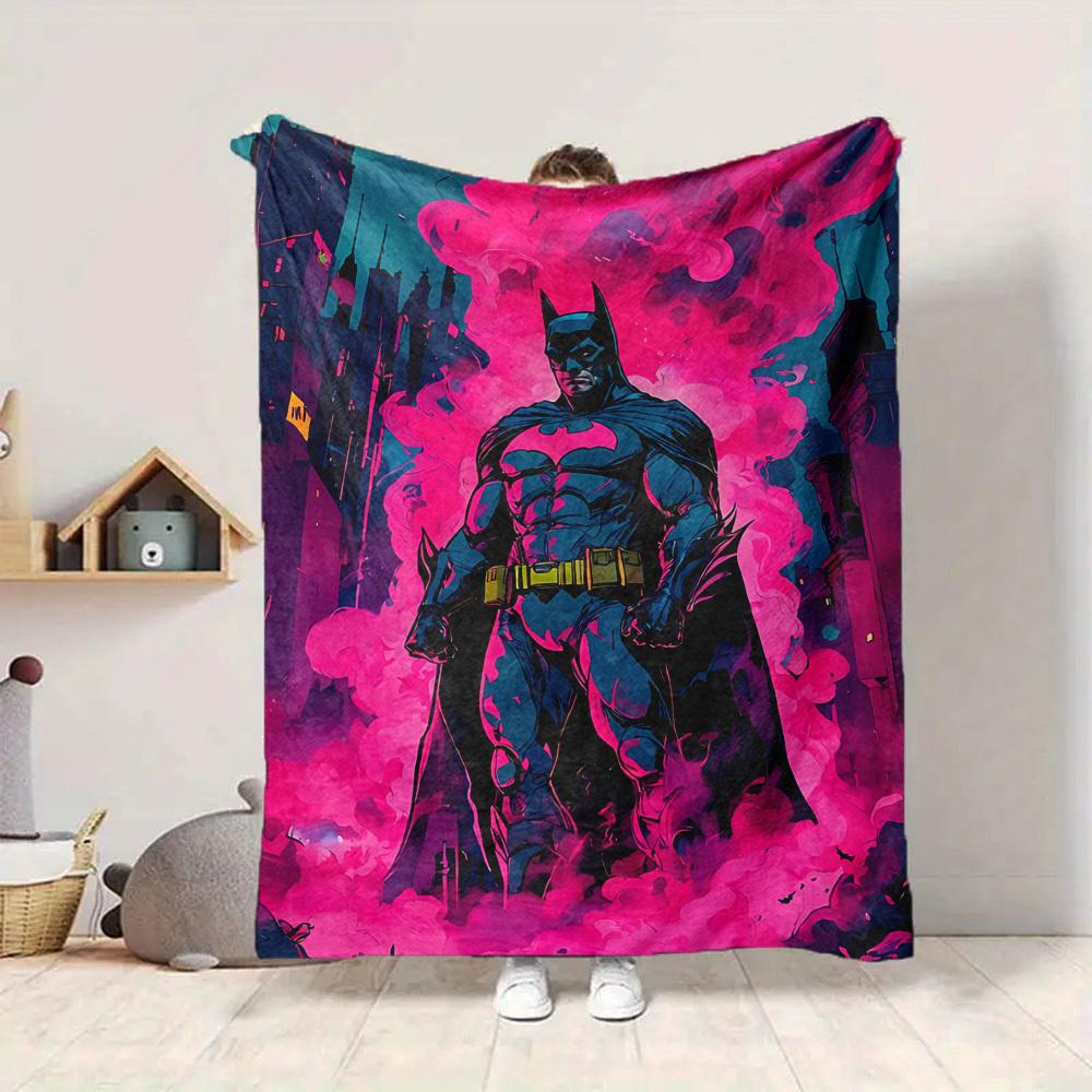 1pc Batman Flannel Throw Blanket Lightweight Soft Warm All Season Blanket for Sofa, Bed, Travel,L1028081
