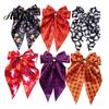 Flexible Streamer Hair Accessory Halloween Silky Satin Bows for Women, Big Ribbon Bow Clips Girls, Spider Web Clip Oversized Long Tail Barrettes,