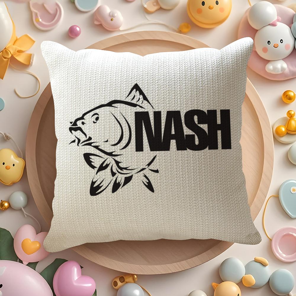 Чехол на подушку с логотипом N-Nash Fishing, льняная органическая ткань, двусторонняя печать, дышащий наволочка, декор для дивана и дома, подарок