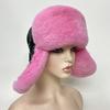 Winter Warm Rex Rabbit Fur Hats Outdoor Thick Earflap Bomber Hats Ushanka