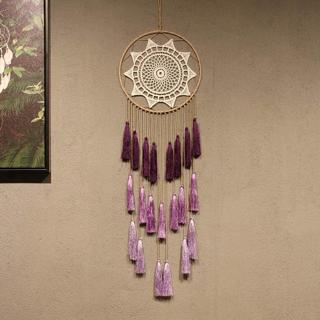Bedroom Boho Handmade Feather Wall Hanging Tassel Macrame Tapestry Blanket Dream Catcher