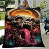 1pc Monster Printing Lightweight Flannel Blanket, Comfortable and Warm Blanket, for Camping Sofa Bed and Couch Office, Gift