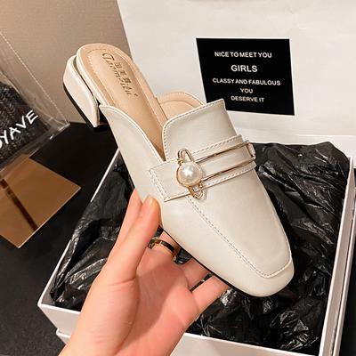 2025 весна и лето новые тапочки-мешки женские верхняя одежда корейская версия босоножки на толстом каблуке женская обувь большой размер 41-43 обувь Muller